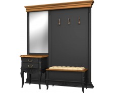 Прихожая №1 WOOD Belverom, Комплект, чёрный + дерево [Белвером]