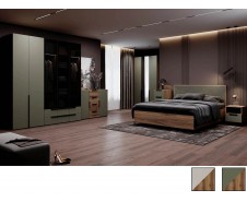 Харди Спальня, Комплект-2, Дуб Делано Темный + Грин софт [Харди]