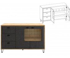 Грейс KOM2W3S Тумба-витрина [Grace]