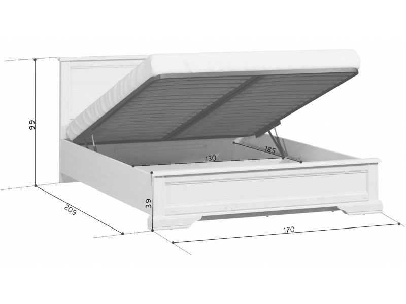 Стилиус B169-LOZ160х200 Кровать с Подъёмным механизмом, основанием и ящиком для белья [Stylius]