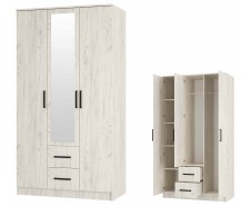 Фиеста Шкаф трёхстворчатый, Дуб крафт белый [Фиеста]