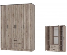 Титан Шкаф четырёхстворчатый, Дуб смоки