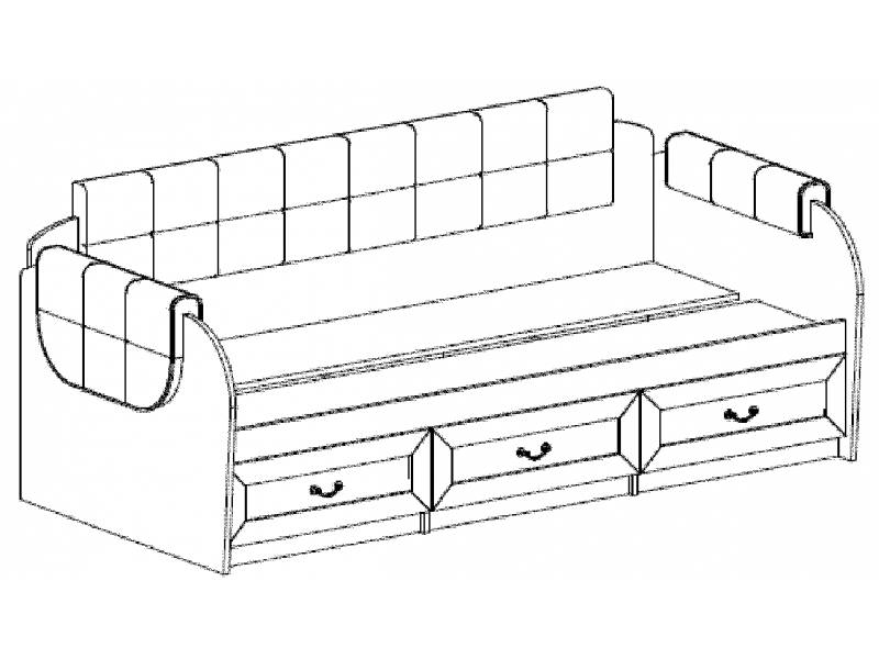 №12.3 Кровать с ящиками Оливия [МК 64]