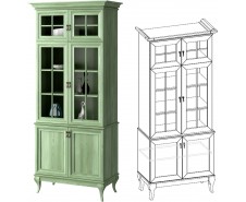 №414 Буфет стекло 2 двери, Оливия [МК 64]