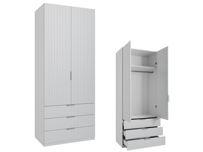 МК 76 3D №610 Шкаф двухстворчатый с ящиками,Техас [МК 76 3D]