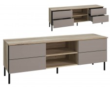 МК 77 №616 Тумба ТВ четыре ящика, Розалин, дуб кастелло + серо-коричневый [МК 77 дуб кастелло]