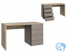 МК 77 №622 Стол письменный четыре ящика, Розалин, дуб кастелло + серо-коричневый [МК 77 дуб кастелло]