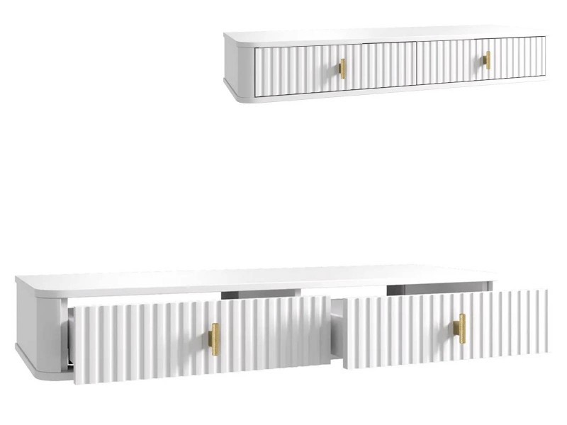 №641 Консоль подвесная два ящика, Белый, Юта [МК 78 3D]