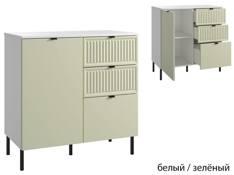 МК 79 3D №645 Комод три ящика и дверь, Окленд, Спраут [МК 79 3D]