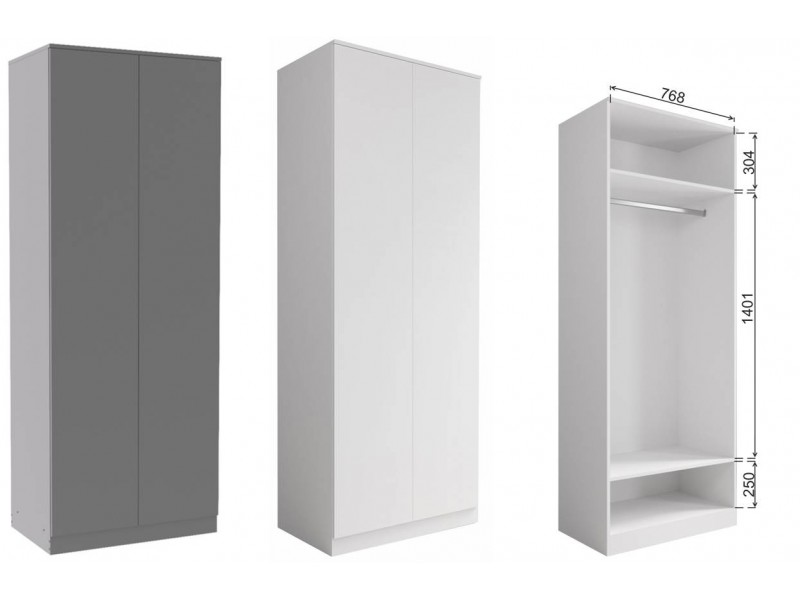 Мори Шкаф МШ 800.1 двухстворчатый со штангой [Мори]