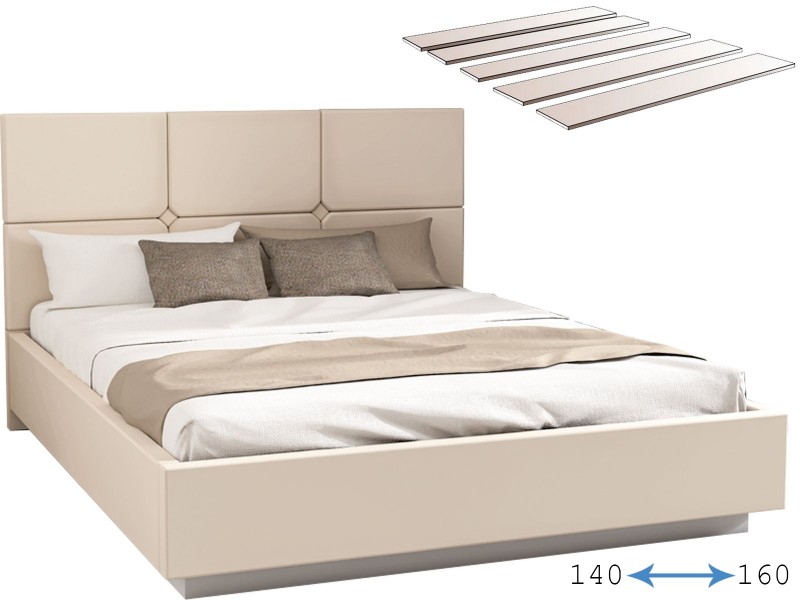 Кровать арт. 004 с настилом ЛДСП двуспальная, Соната