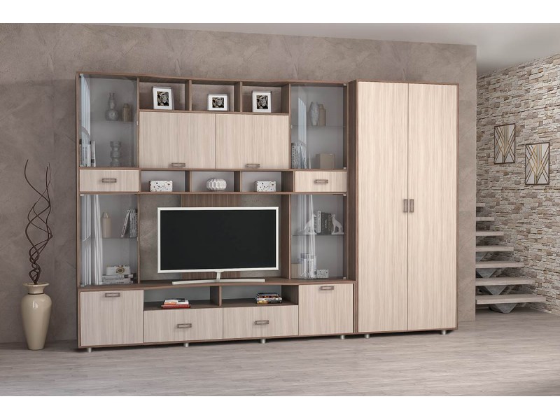 Аллегро-4 ЛДСП Гостиная со шкафом, стенка 3048мм [Аллегро]