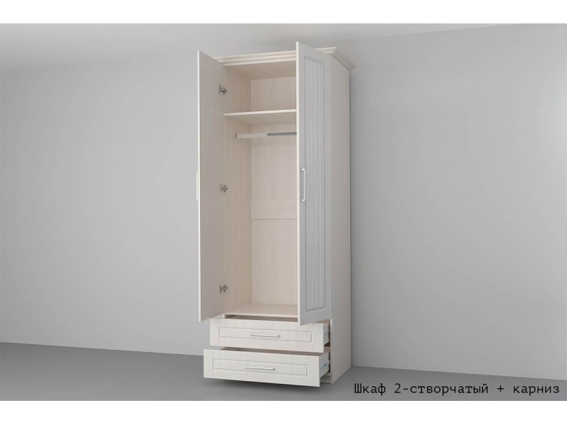 Аллегро-9 Шкаф двухстворчатый с ящиками [Аллегро-9 МДФ Прованс]