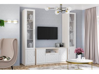 Аллегро-9 Гостиная модульная, Комлект-3 Без карниза, Гравировка [Аллегро-9 МДФ Ромб]