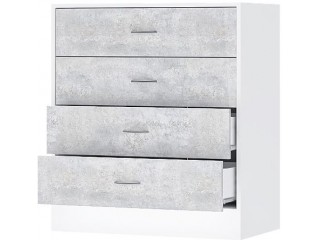 Бриз ЛДСП Комод, Белый + Цемент светлый [Бриз ЛДСП]