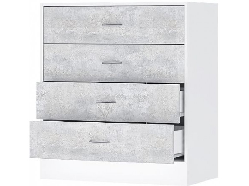 Бриз ЛДСП Комод, Белый + Цемент светлый [Бриз ЛДСП]