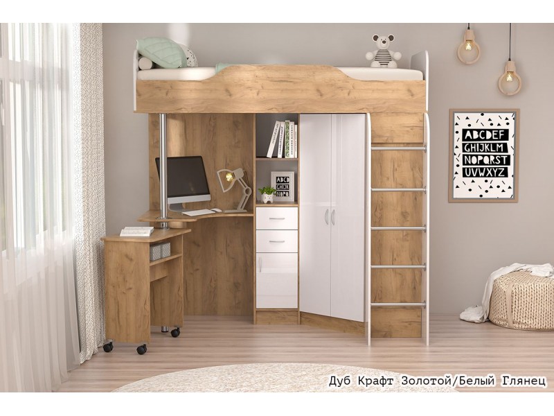 Бриз ЛДСП Кровать-1, кровать-чердак [Бриз ЛДСП]