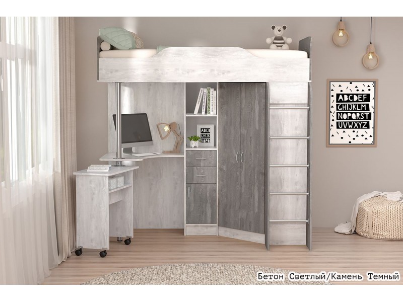 Бриз ЛДСП Кровать-1, кровать-чердак [Бриз ЛДСП]