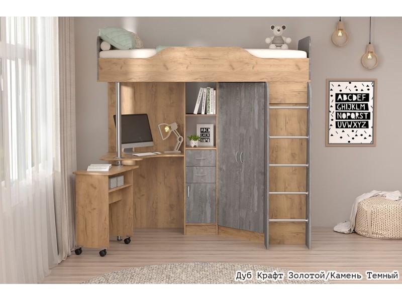 Бриз ЛДСП Кровать-1, кровать-чердак [Бриз ЛДСП]