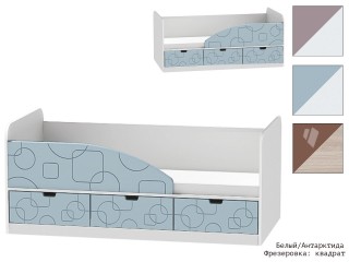 Бриз МДФ Квадрат, Кровать-4 короб + фасад Левый/Правый [Бриз МДФ Квадрат]