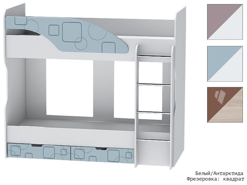 Бриз МДФ Квадрат, Кровать-5 короб + фасад [Бриз МДФ Квадрат]