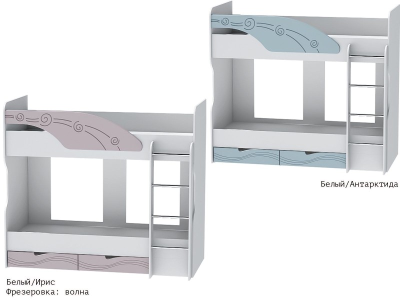 Бриз МДФ Волна, Кровать-5 короб + фасад [Бриз МДФ Волна]
