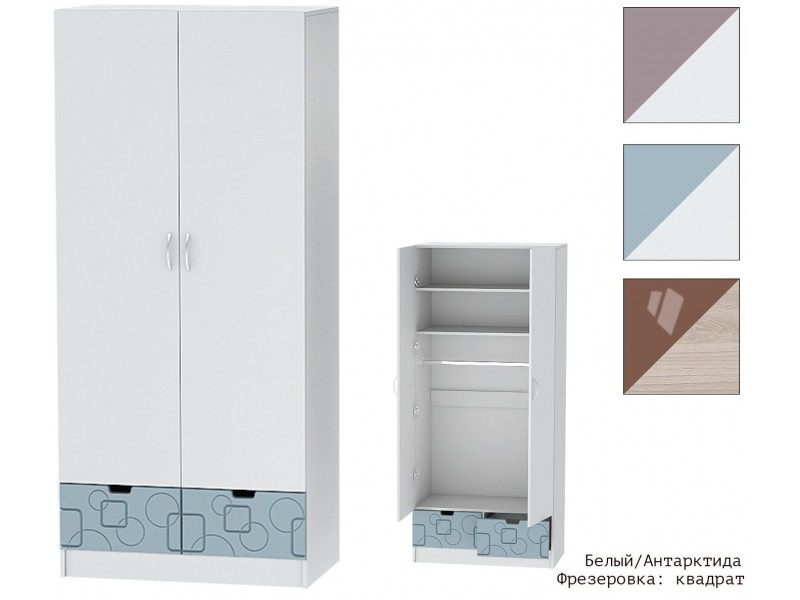 Бриз МДФ Квадрат, Шкаф двухстворчатый [Бриз МДФ Квадрат]