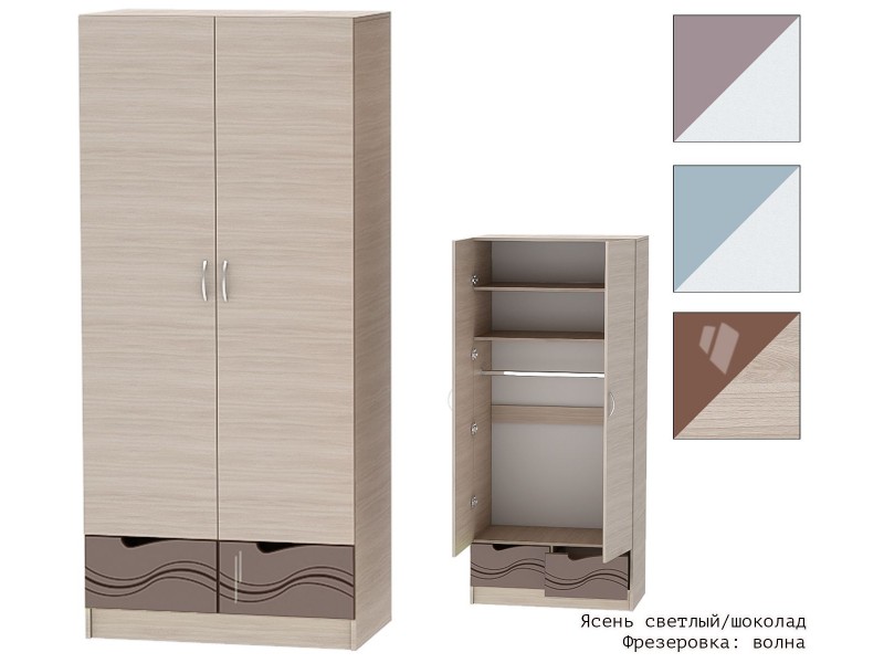 Бриз МДФ Волна, Шкаф двухстворчатый [Бриз МДФ Волна]