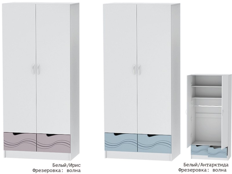 Бриз МДФ Волна, Шкаф двухстворчатый [Бриз МДФ Волна]
