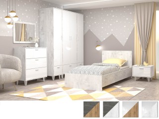Эго Детская комната, Комплект-2, Бетон светлый + Белый глянец [Эго]