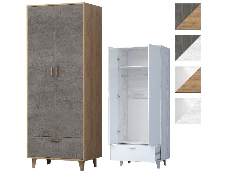 Эго ШК-1 (НГ) Шкаф на ножках двухстворчатый с ящиками [Эго]