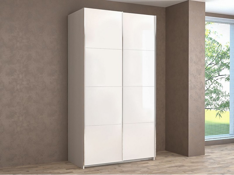 Иннэс-5 Шкаф-купе 120/140/160, Ф1 Белый Глянец + Ф1 Белый Глянец [Иннэс-5]