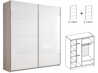 Иннэс-5 Шкаф-купе 200, Ф1 Белый Глянец + Ф1 Белый Глянец [Иннэс-5]