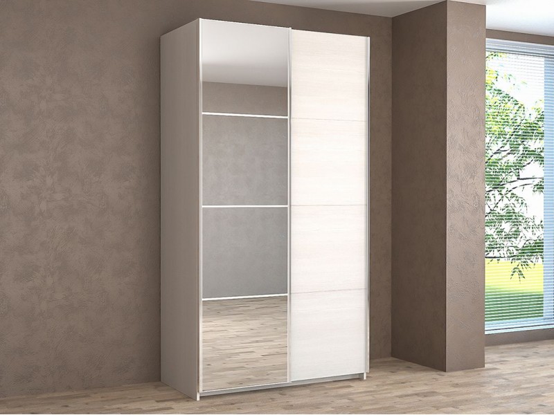 Иннэс-5 Шкаф-купе 120/140/160, Ф1 ЛДСП Бодега + Ф2 Зеркало [Иннэс-5]