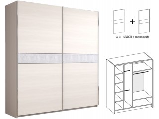 Иннэс-5 Шкаф-купе 200, Ф3 ЛДСП с экокожей + Ф3 ЛДСП с экокожей [Иннэс-5]