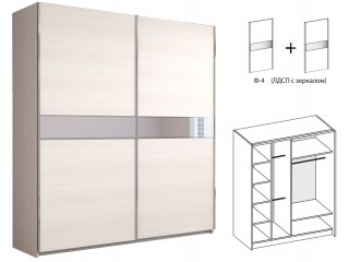 Иннэс-5 Шкаф-купе 200, Ф4 ЛДСП Бодега с зеркальной вставкой + Ф4 ЛДСП Бодега с зеркальной вставкой [Иннэс-5]