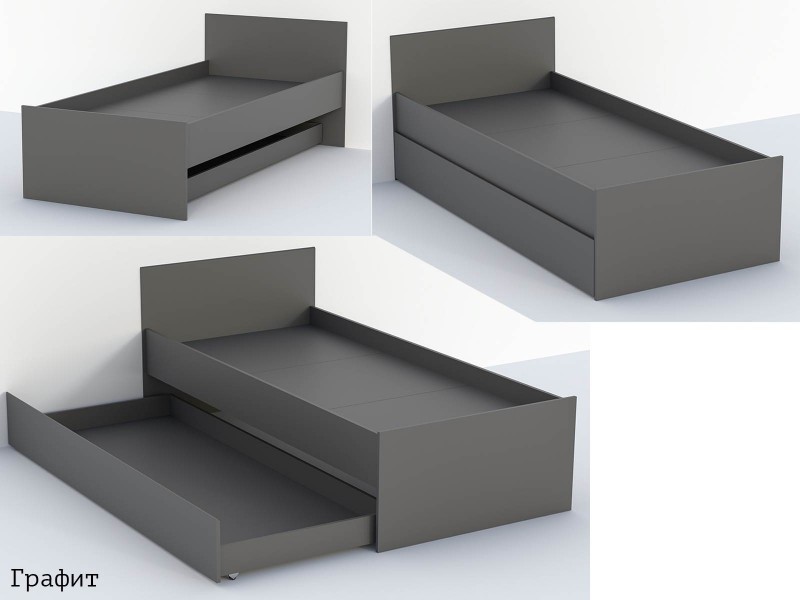 Кэт-1 Кровать арт. 015 с выкатной частью [Кэт-1]