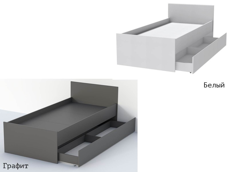 Кэт-1 Кровать арт. 015 с ящиком [Кэт-1]