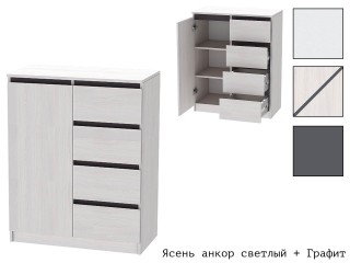 Кэт-1 Комод одна створка + ящики (М) [Кэт-1]