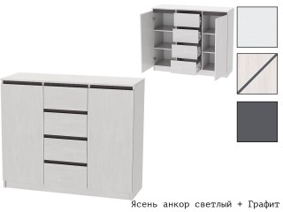 Кэт-1 Комод две створки + ящики (М) [Кэт-1]