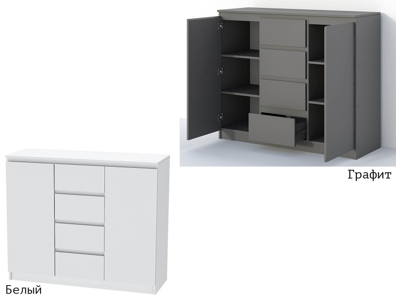 Кэт-1 Комод две створки + ящики (М) [Кэт-1]