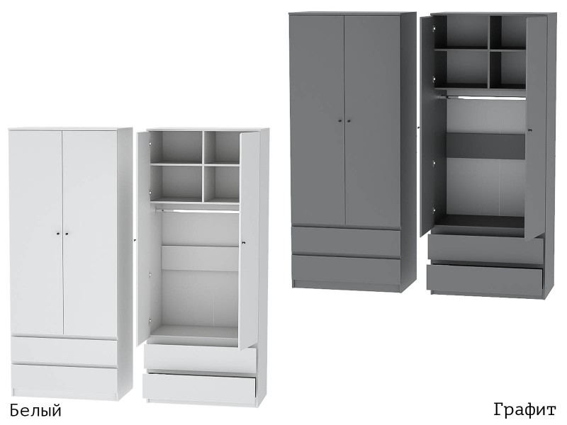 Кэт-1 Шкаф двухстворчатый высокий (М) [Кэт-1]