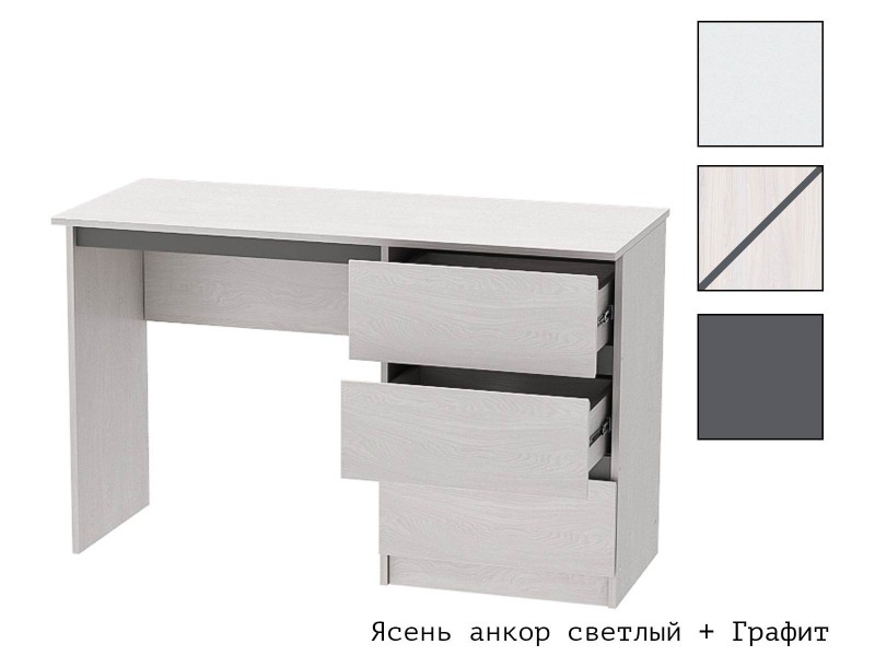 Кэт-1 Стол 3 ящика письменный (М) [Кэт-1]