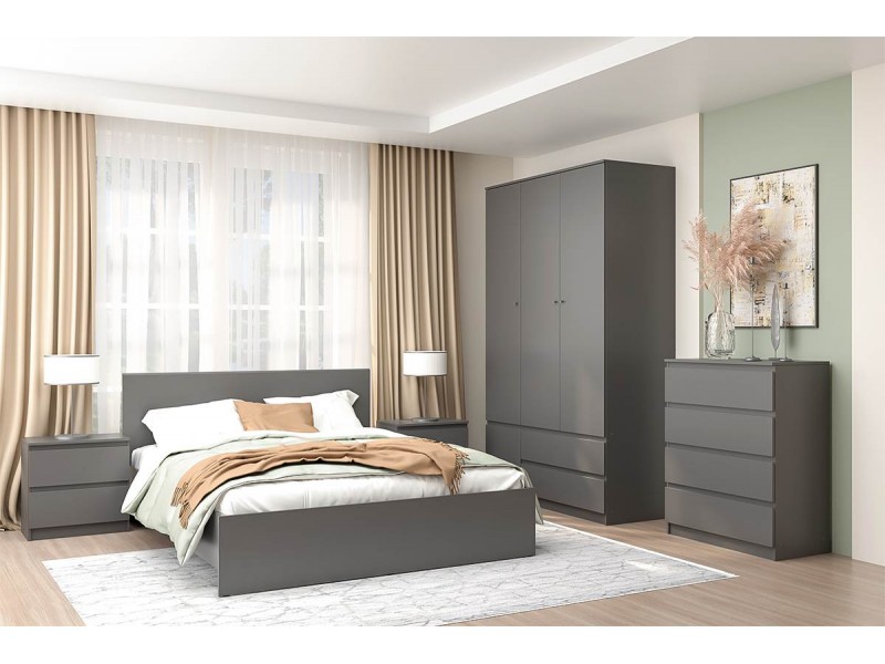 Кэт-1 Спальня, Комплект-15, Графит [Кэт-1]