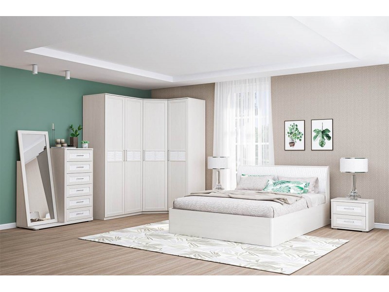 Кэт-4 Спальня, Комплект-2, Бодега + Кайман Белый [Кэт-4]