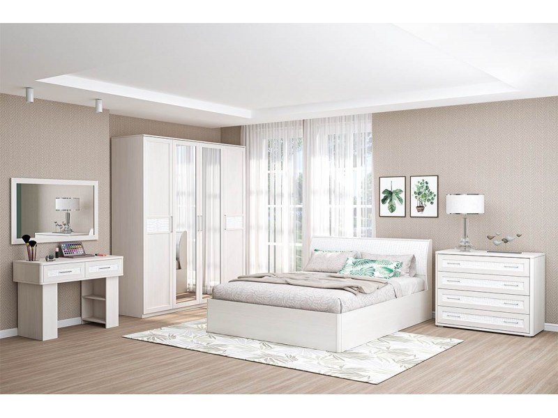 Кэт-4 Спальня, Комплект-3, Бодега + Кайман Белый [Кэт-4]