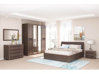 Кэт-4 Спальня, Комплект-4, Венге + Кайман тёмный [Кэт-4]