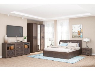 Кэт-4 Спальня, Комплект-7, Венге + Кайман тёмный [Кэт-4]