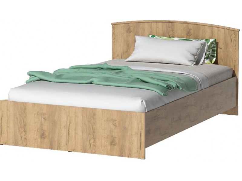 Кэт-7 Кровать арт. 032 двуспальная с низким щитком, Дуб Крафт золотой [Кэт-7]