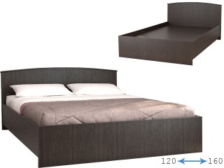 Кэт-7 Кровать арт. 032 двуспальная с низким щитком, Венге [Кэт-7]